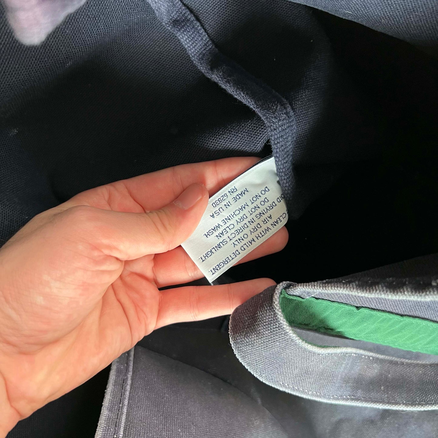 90s Lands' End Two Tone Canvas Tote Bag- Large