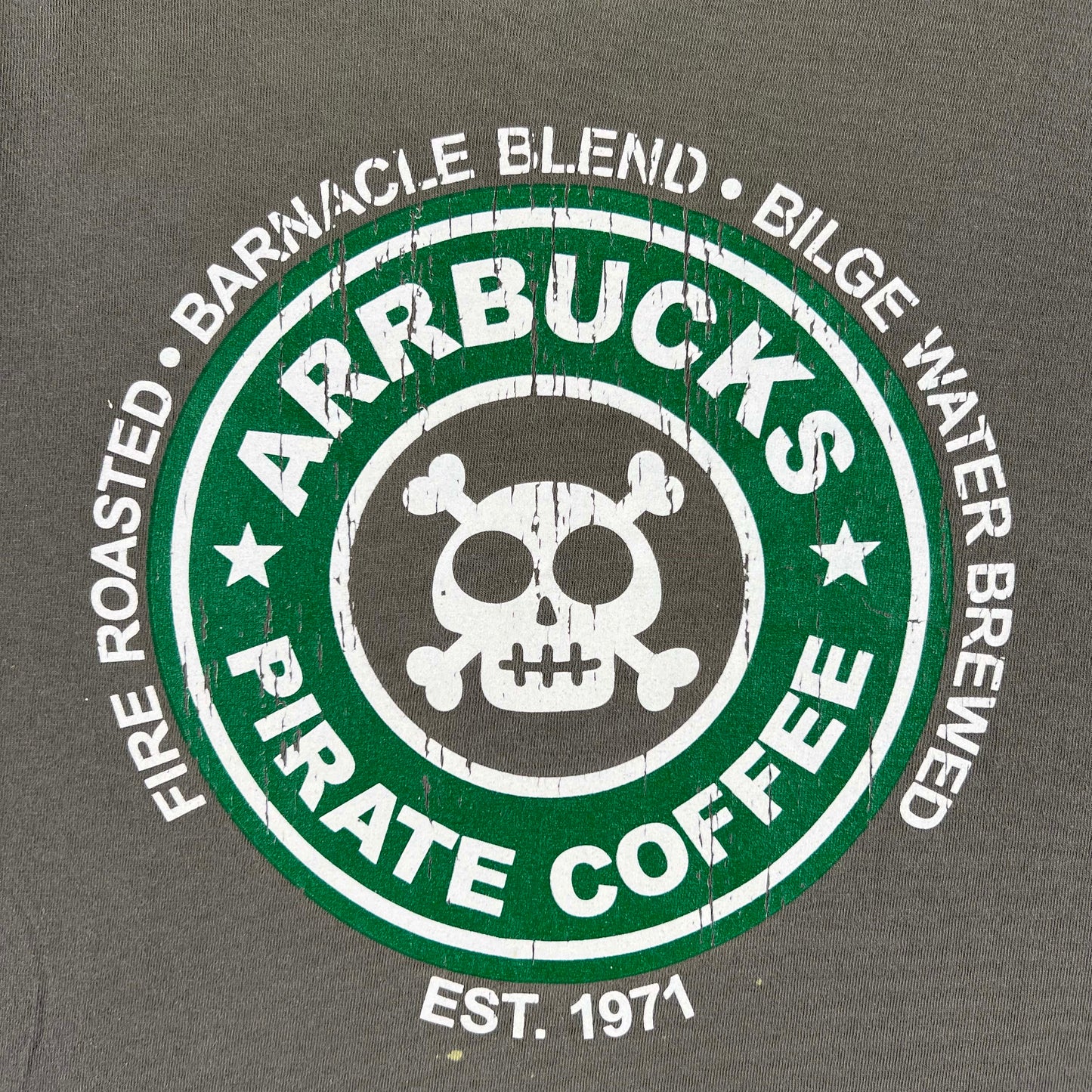00s Arrbucks Pirate Coffee Tee- M