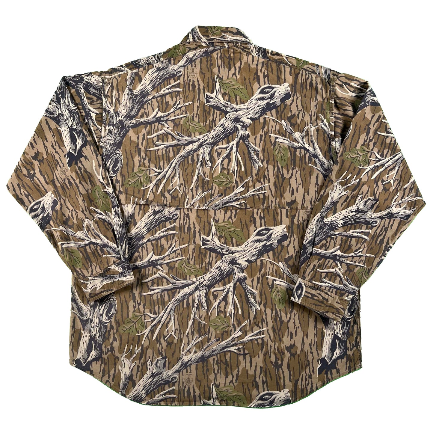 90s Columbia Mossy Oak Camo Fishing Style Shirt- XL