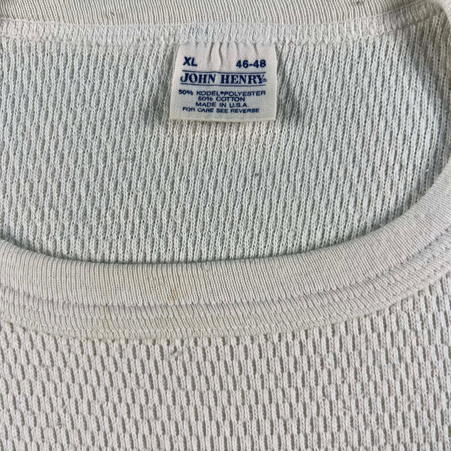 80s Short Sleeve Waffle Knit Thermal- L