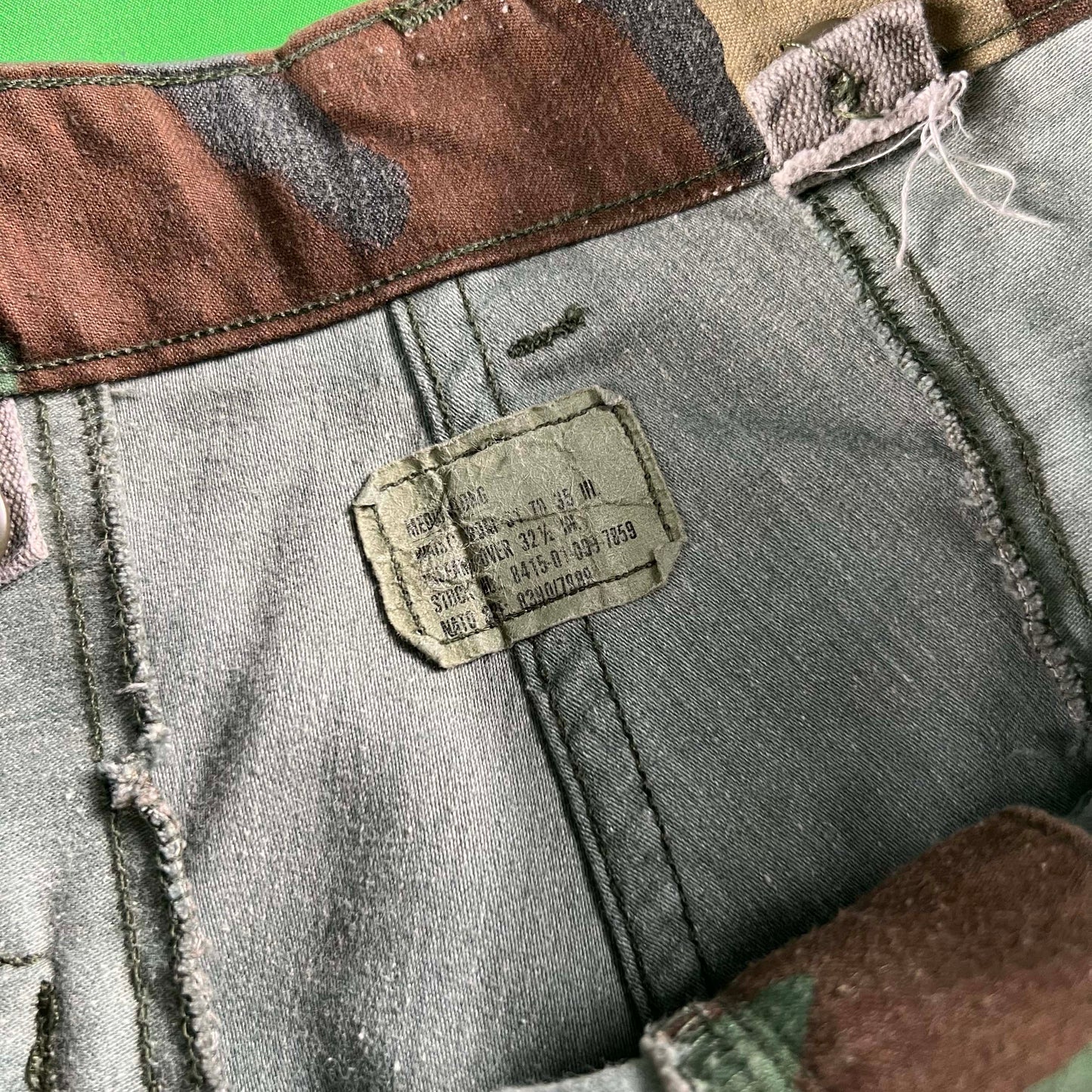 80s M-1951 Camo Cut Off Shorts- 28-36x9.5