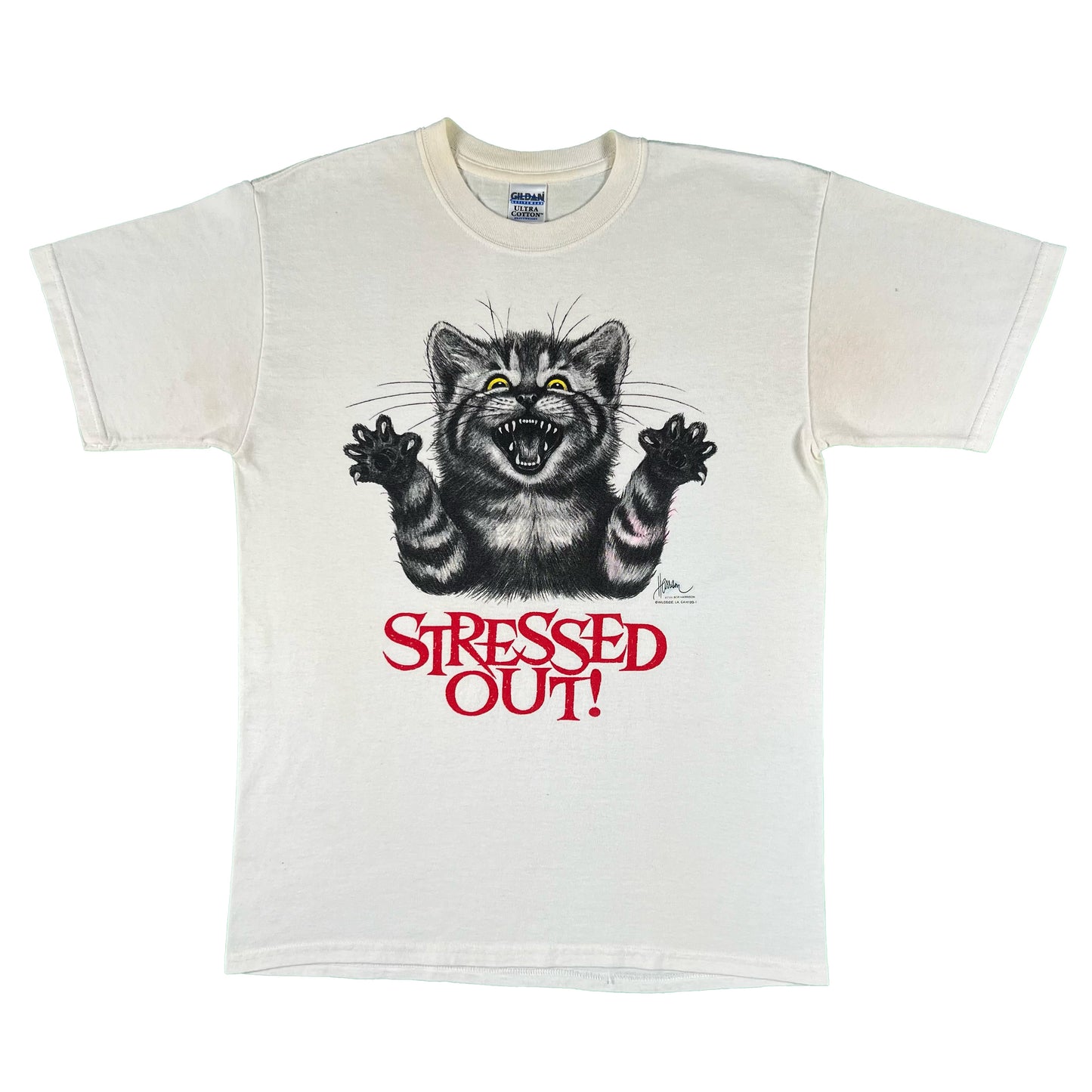 00s 'Stressed Out!' Cat Tee- M