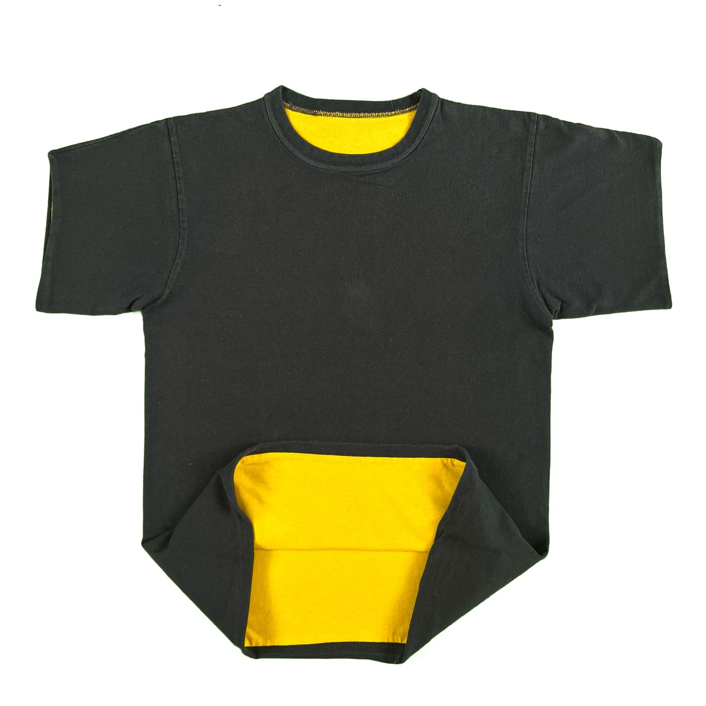70s Black & Yellow Reversible Gym Tee- M