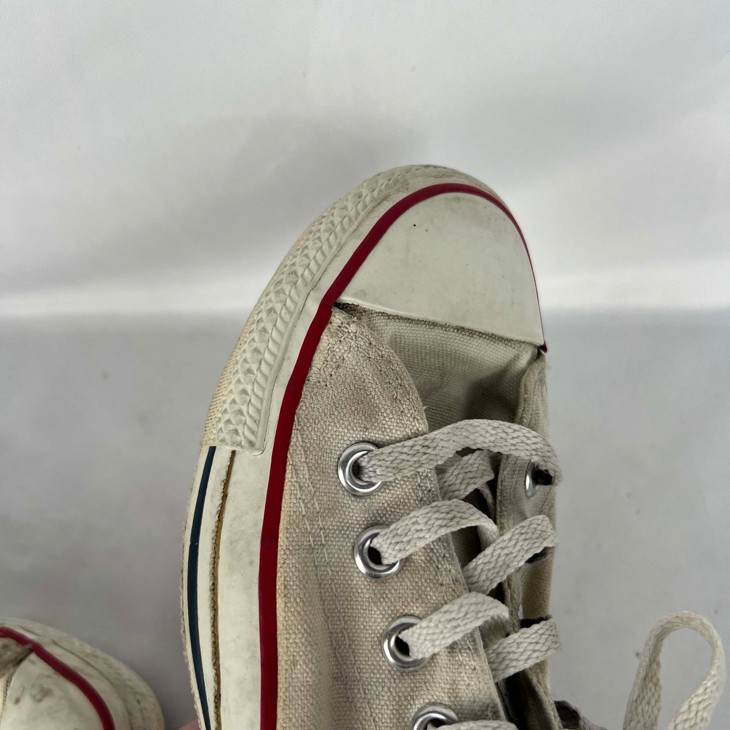 80s Beat Up White Made in USA Converse- M's 6, W's 7.5