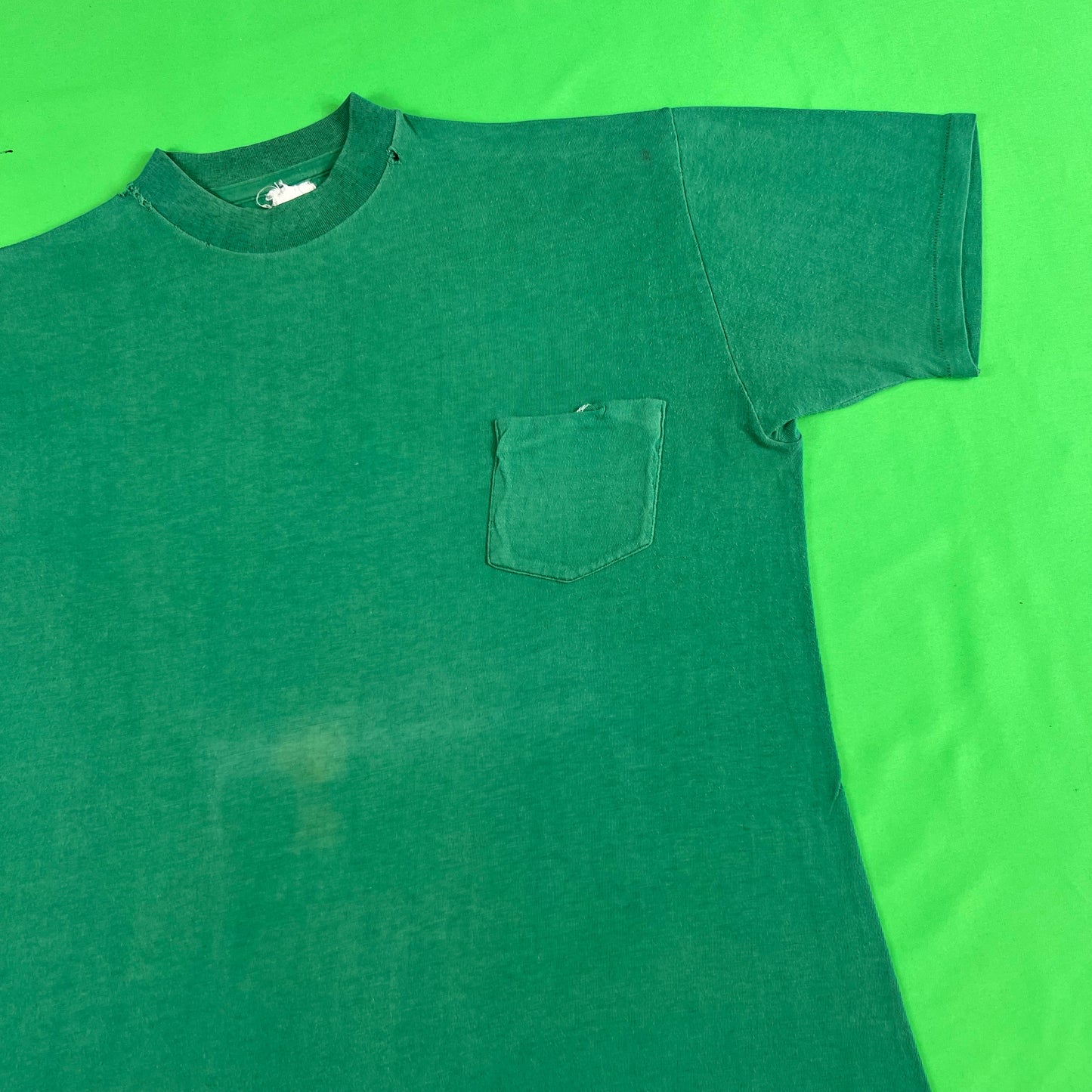 60s Blank Green Pocket Tee- XL