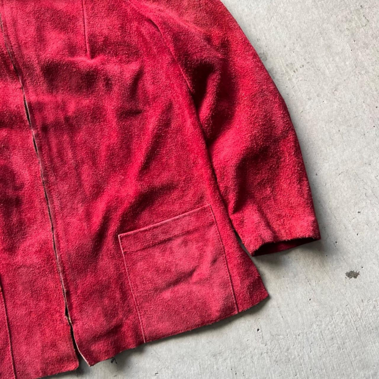 60s Red Suede Leather Jacket- S