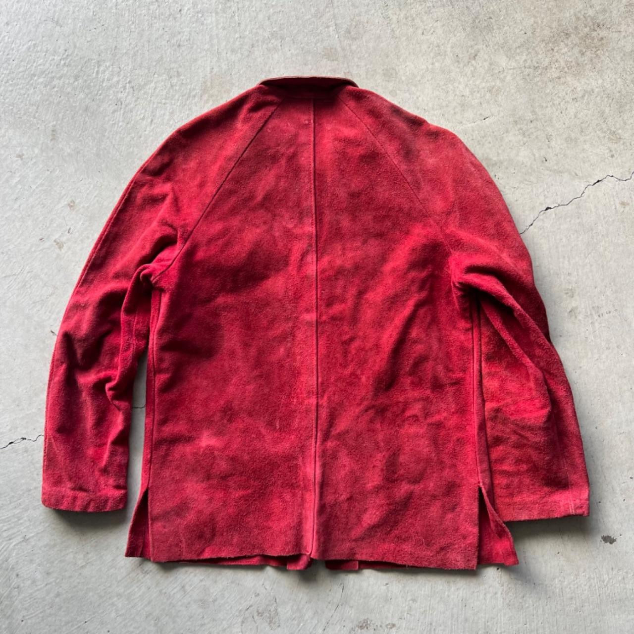 60s Red Suede Leather Jacket- S