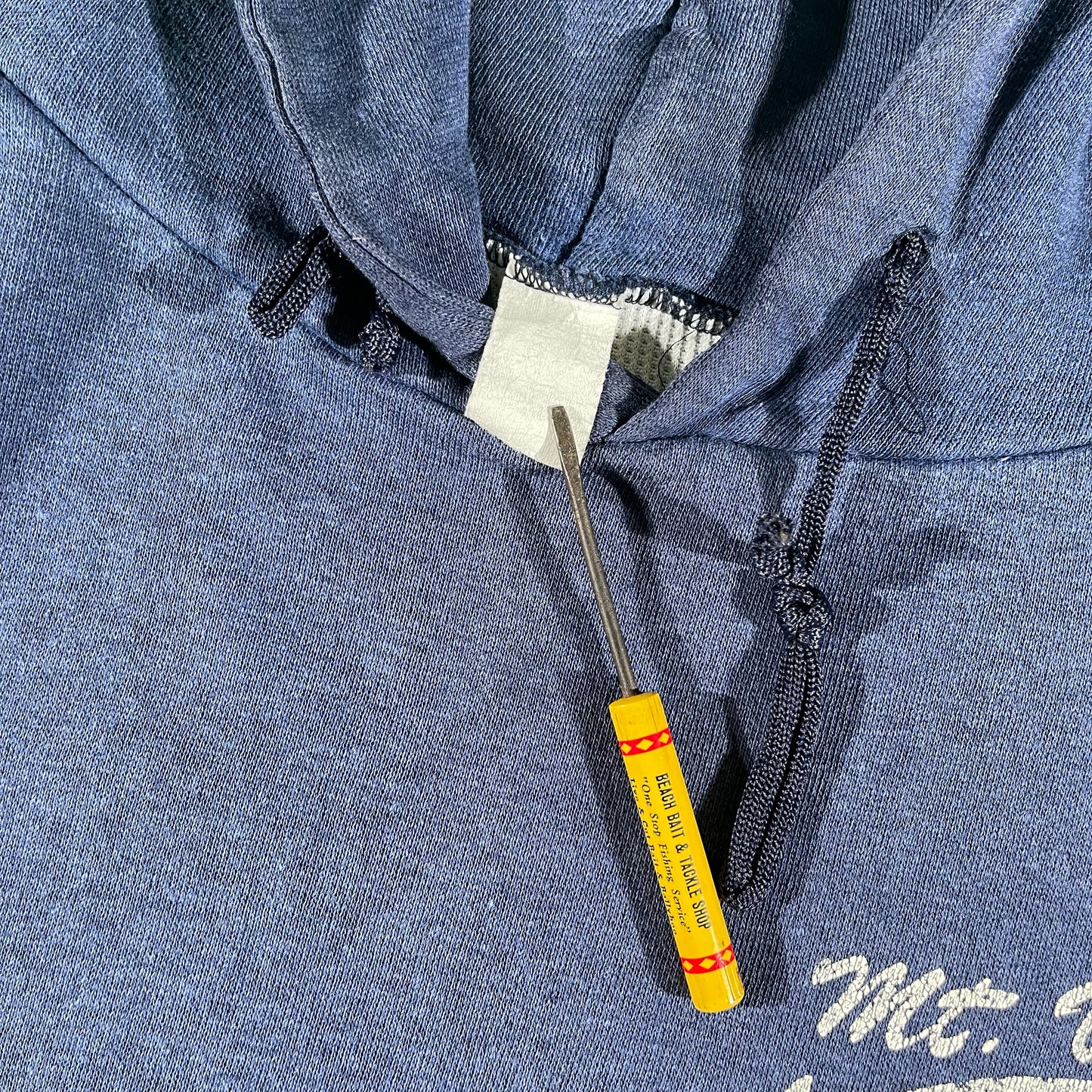 70s Sun Faded Boxy Waffle Lined Hoodie- L