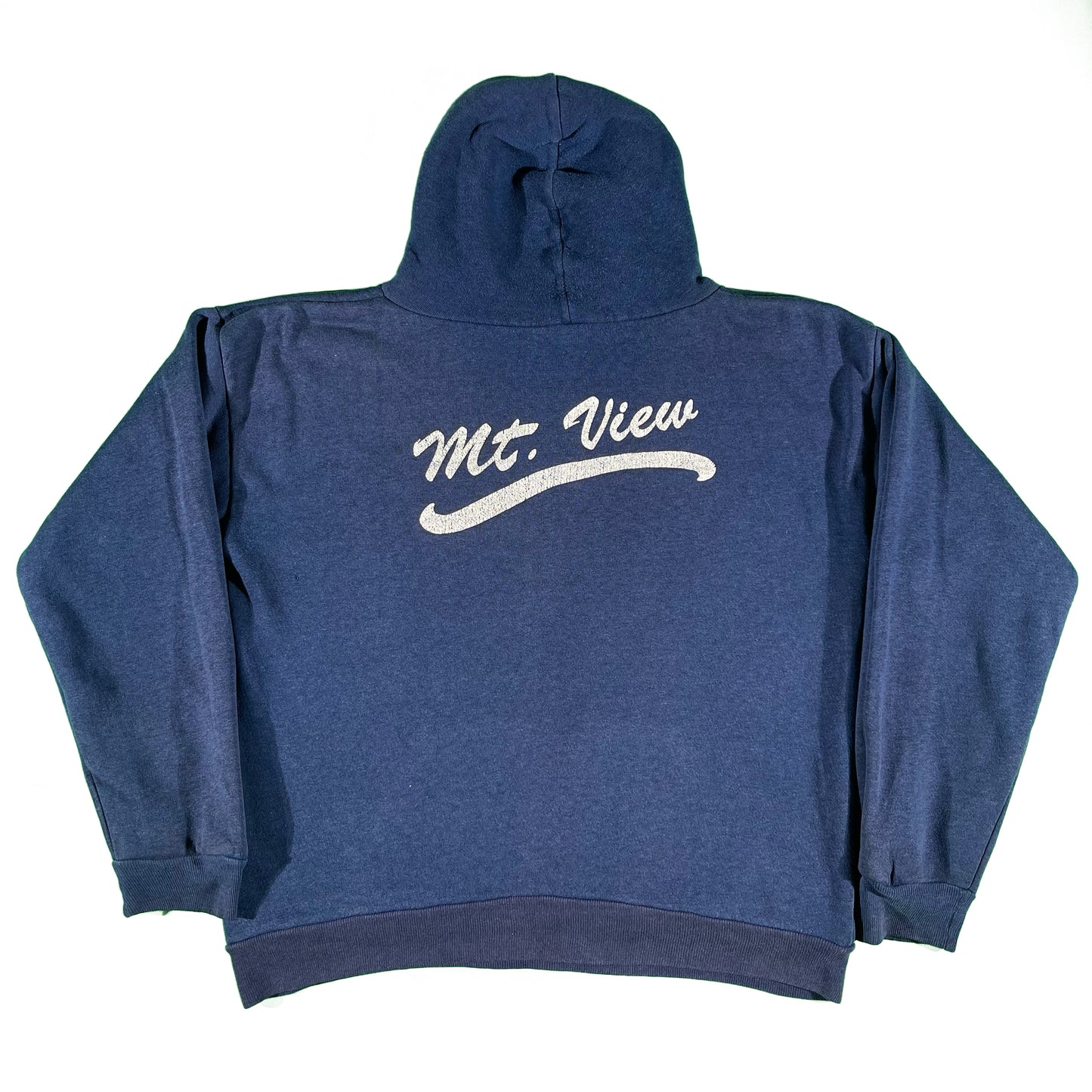 70s Sun Faded Boxy Waffle Lined Hoodie- L