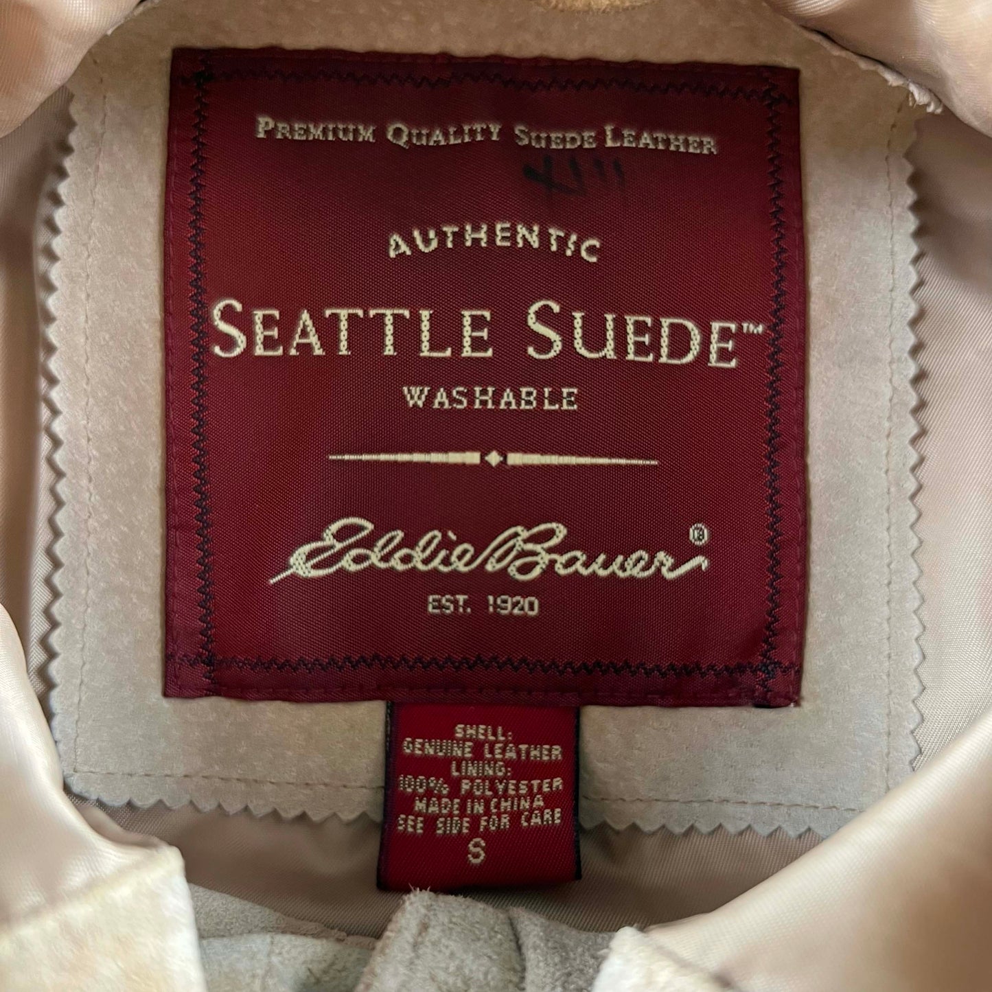 Eddie Bauer Suede Leather Trucker Jacket- S