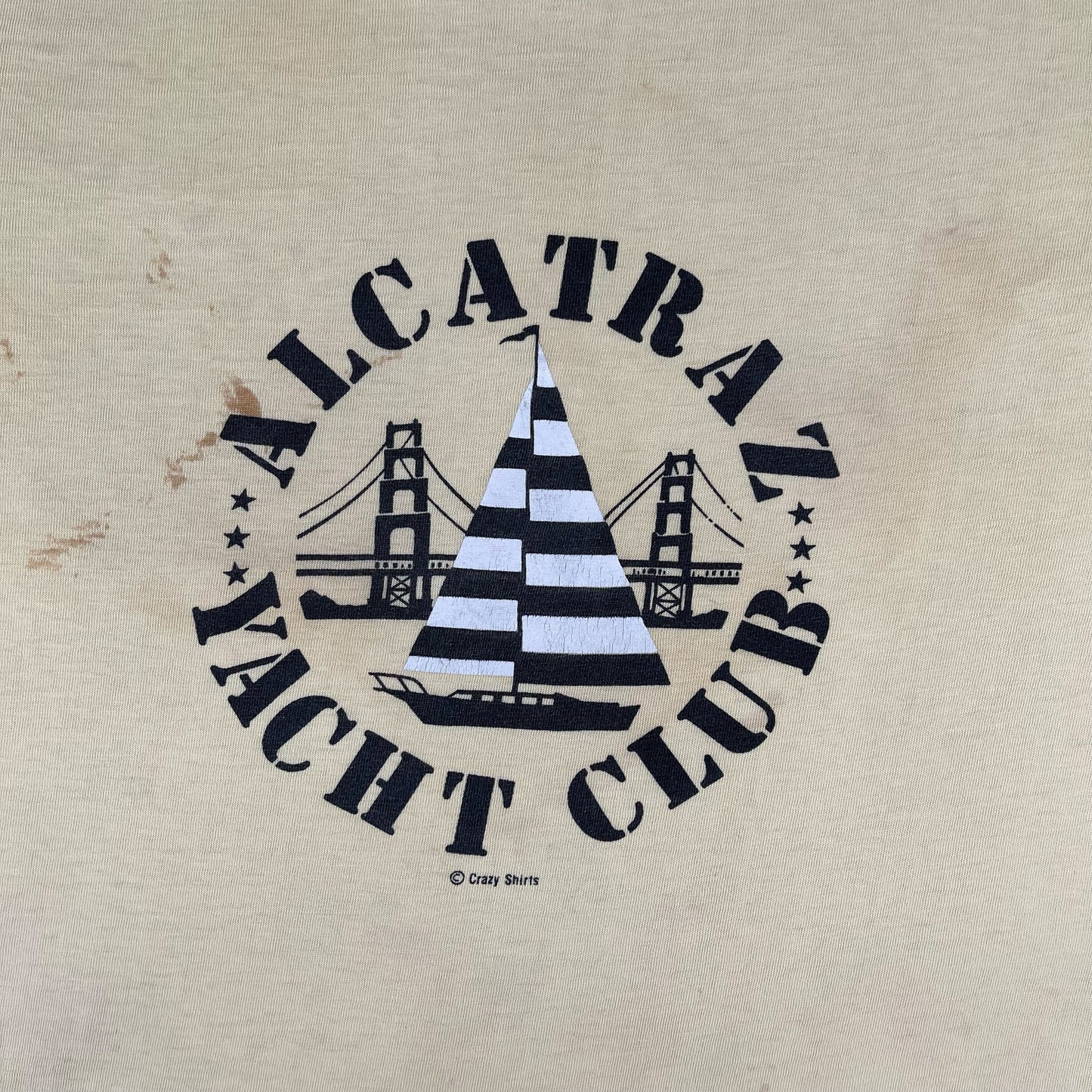 70s Thrashed Crazy Shirt 'Alcatraz' Tee- M