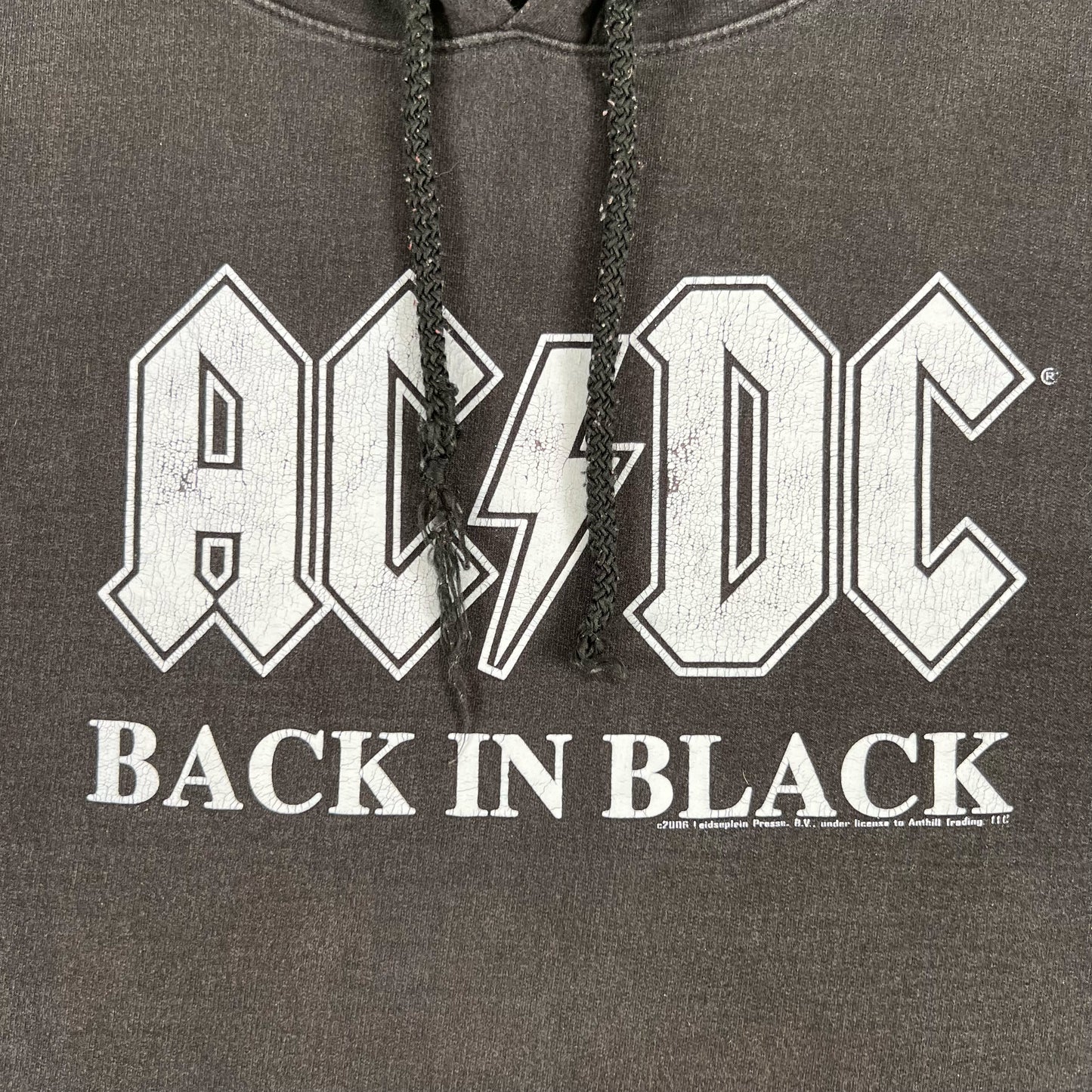 00s AC/DC Boxy Black Hoodie- XXL