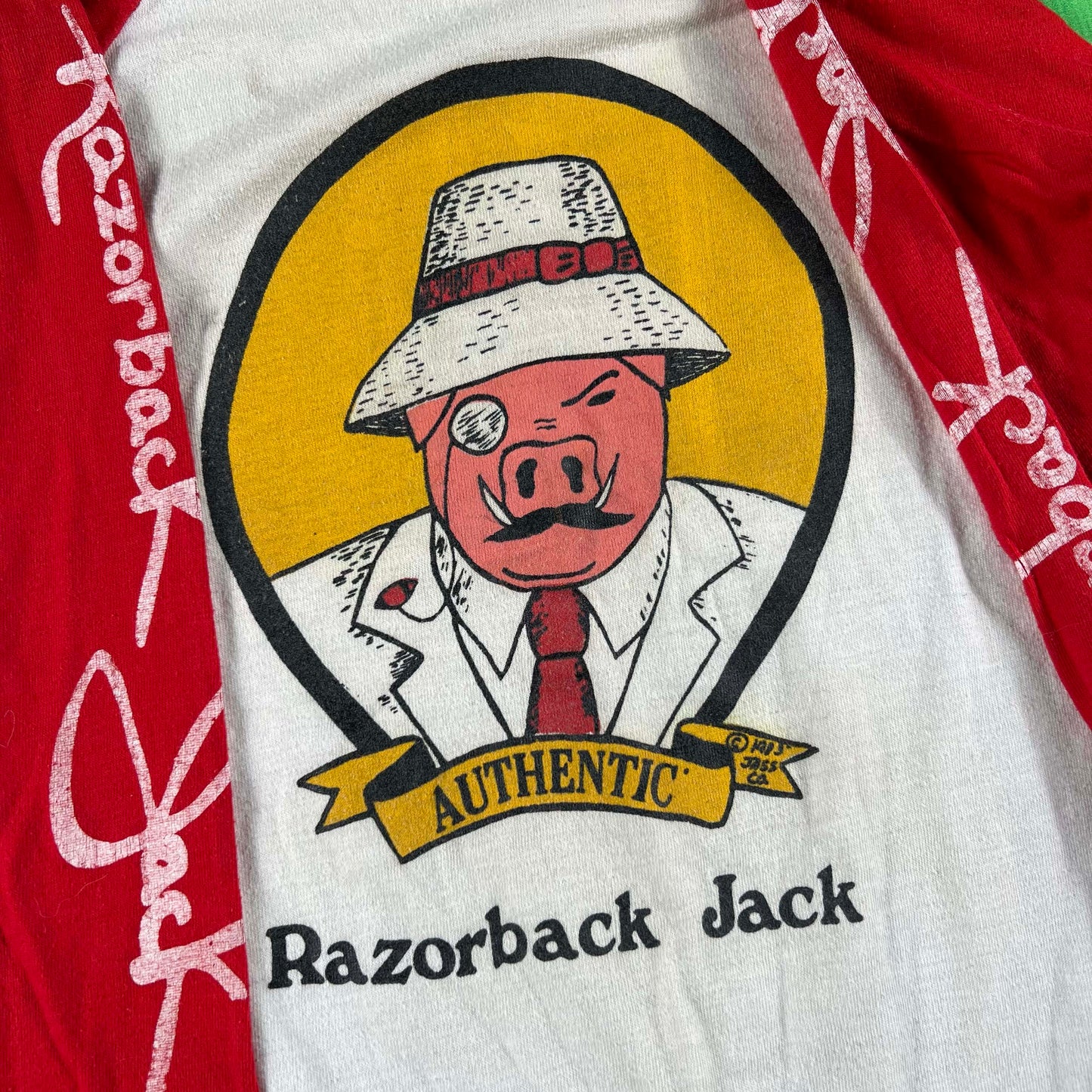 80s Sun Faded Black Radio Tee & Razorback Jack Raglan-