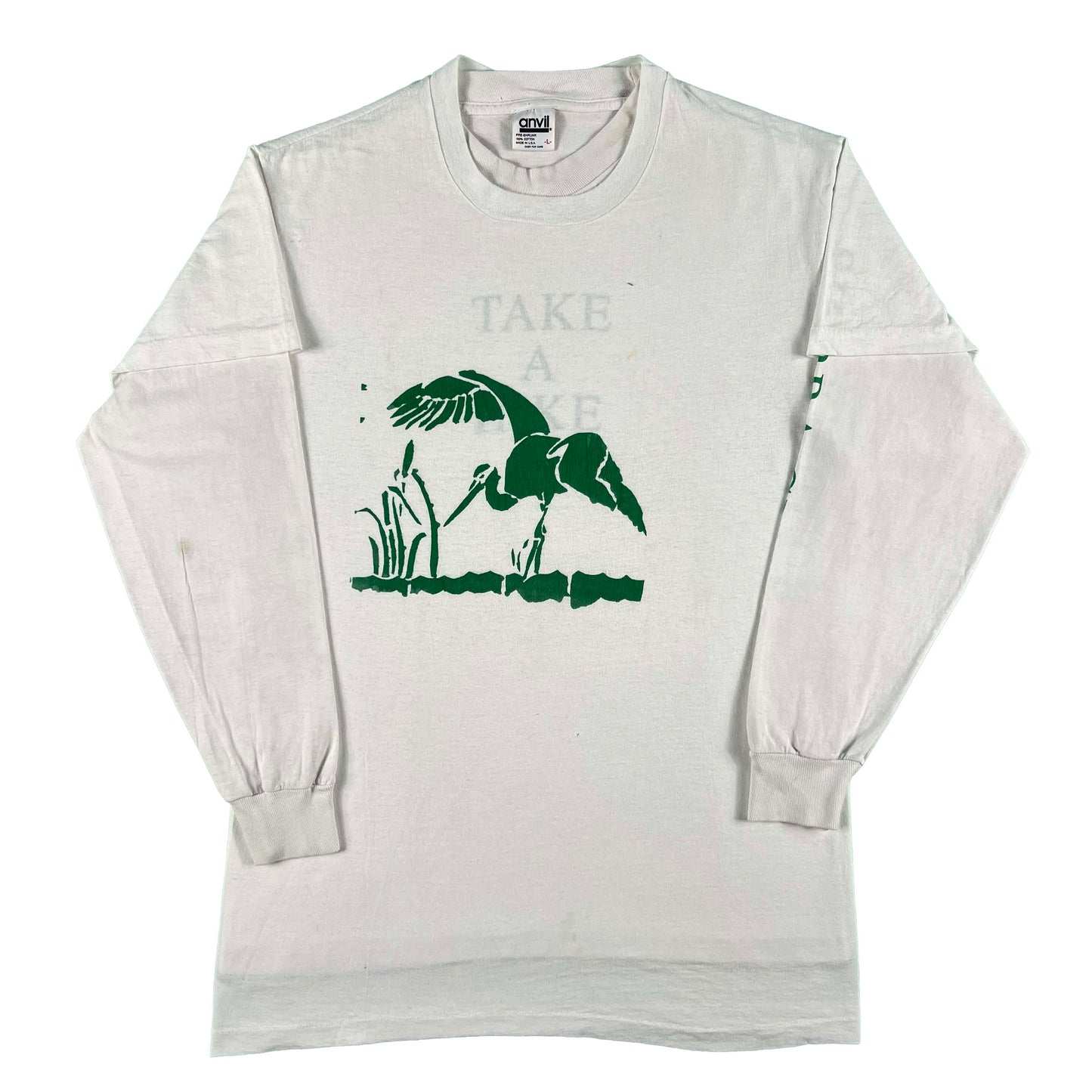 90s Heron Tee & Take A Hike Long Sleeve- L