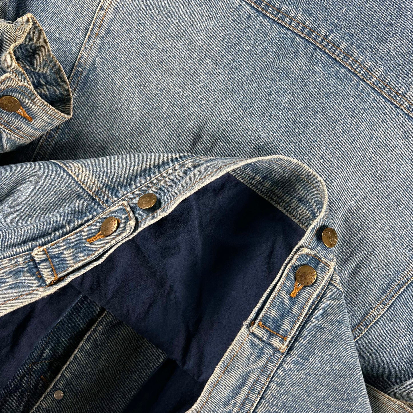 90s/00s Hooded Quilted Denim Trucker Jacket- M