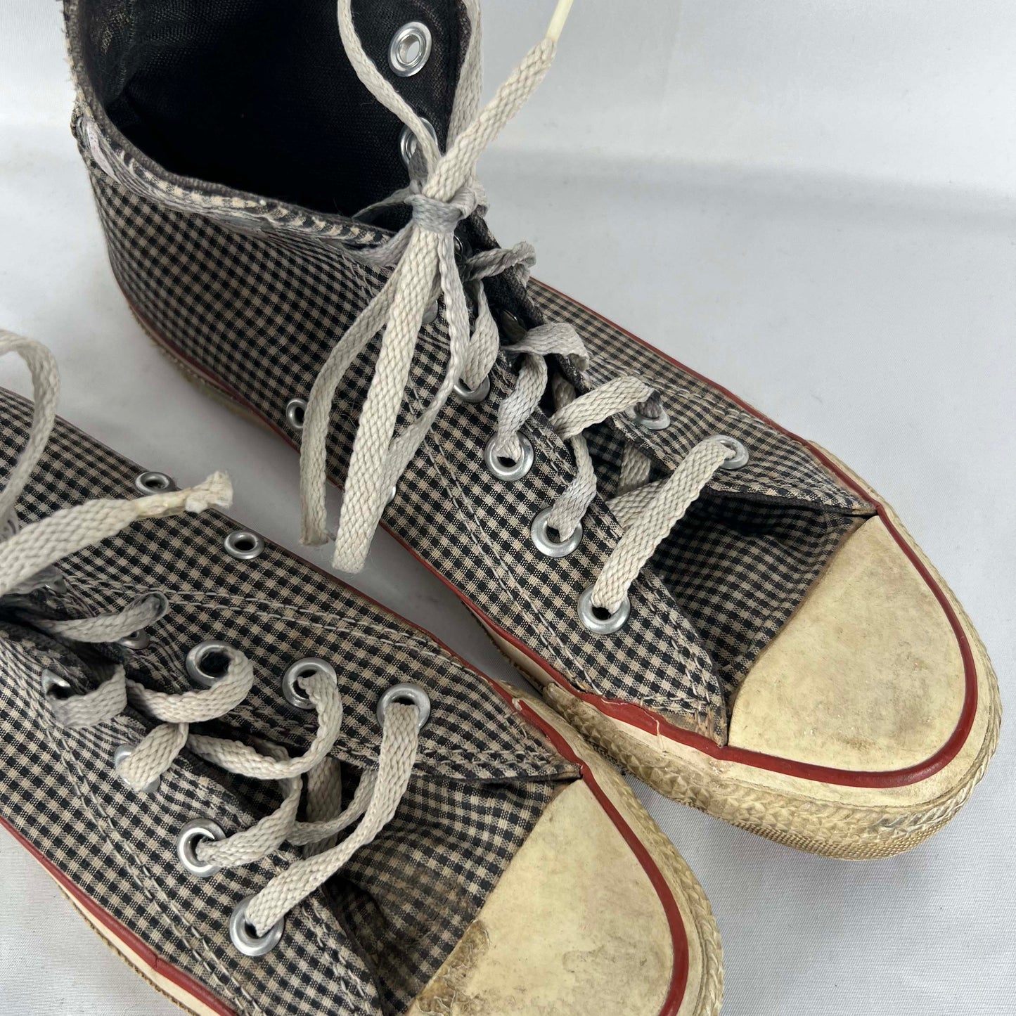 80s Plaid Made in USA High Top Converse- M's 5, W's 6.5