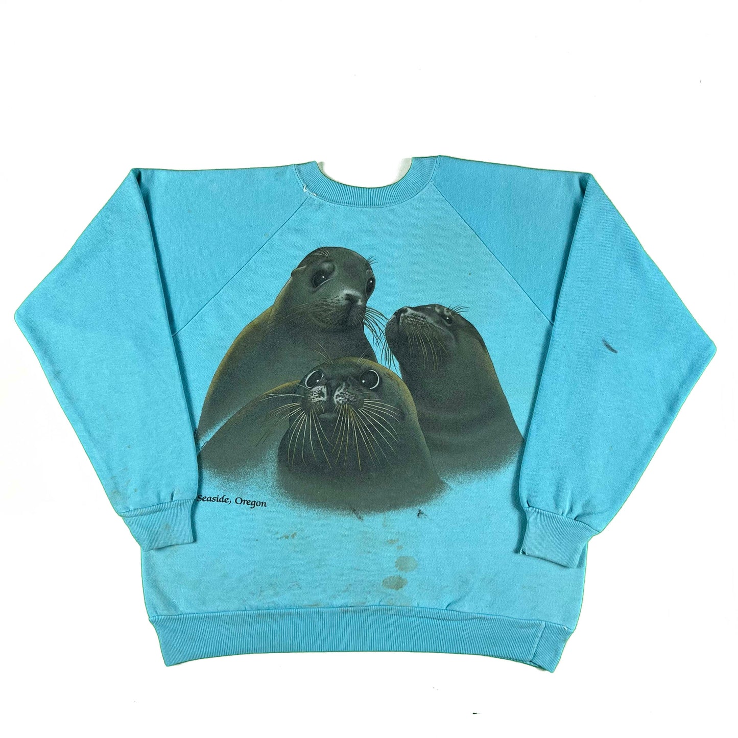 80s Adorably Cute Seals Sweatshirt- M