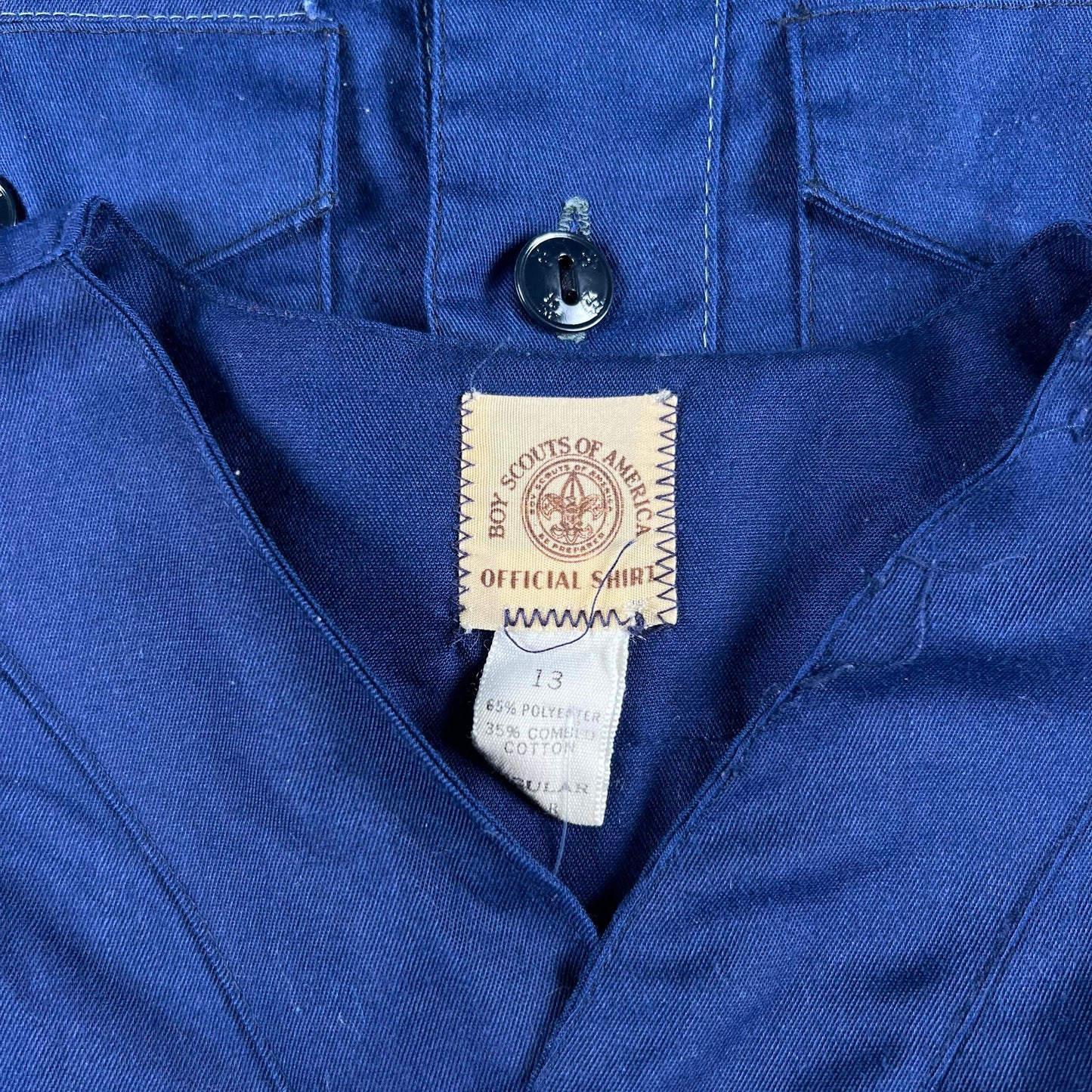 60s/70s Cub Scouts Navy Blue Swooped Collar Uniform Top- SELECT SIZE
