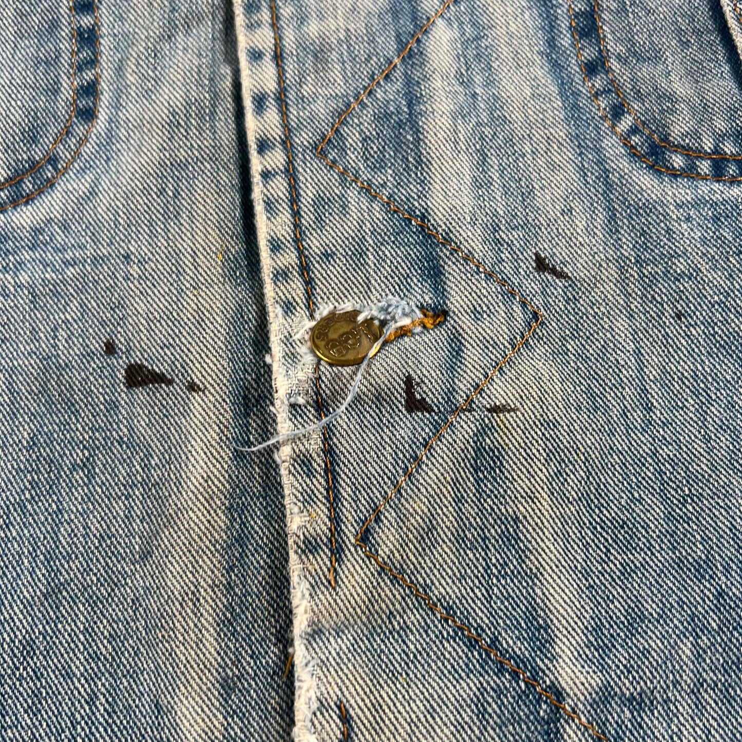 70s Lee Storm Rider Sherpa Lined Denim Vest- M
