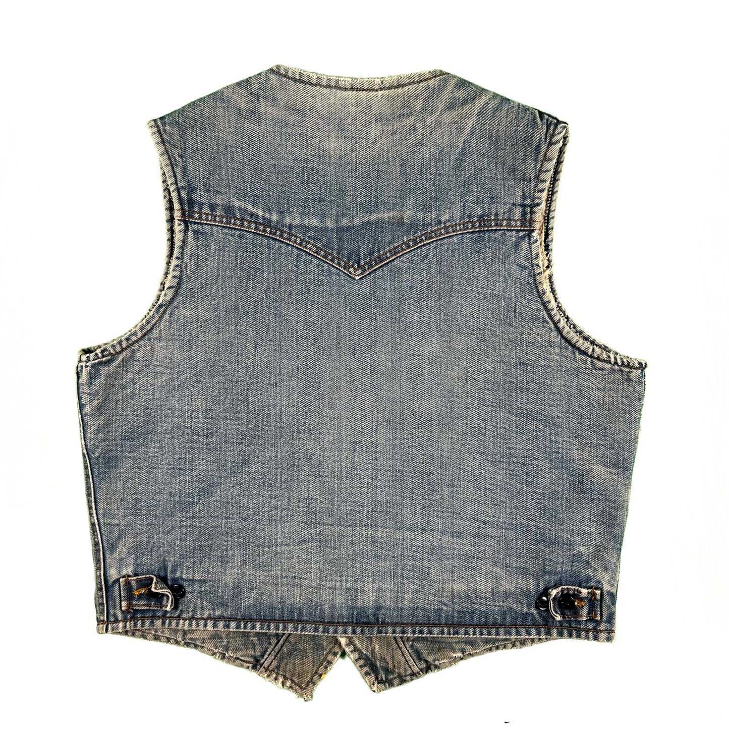 70s Lee Storm Rider Sherpa Lined Denim Vest- M