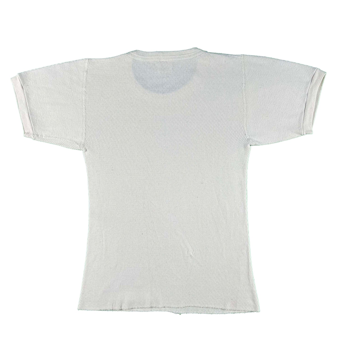 80s Short Sleeve Waffle Knit Thermal Shirt- M