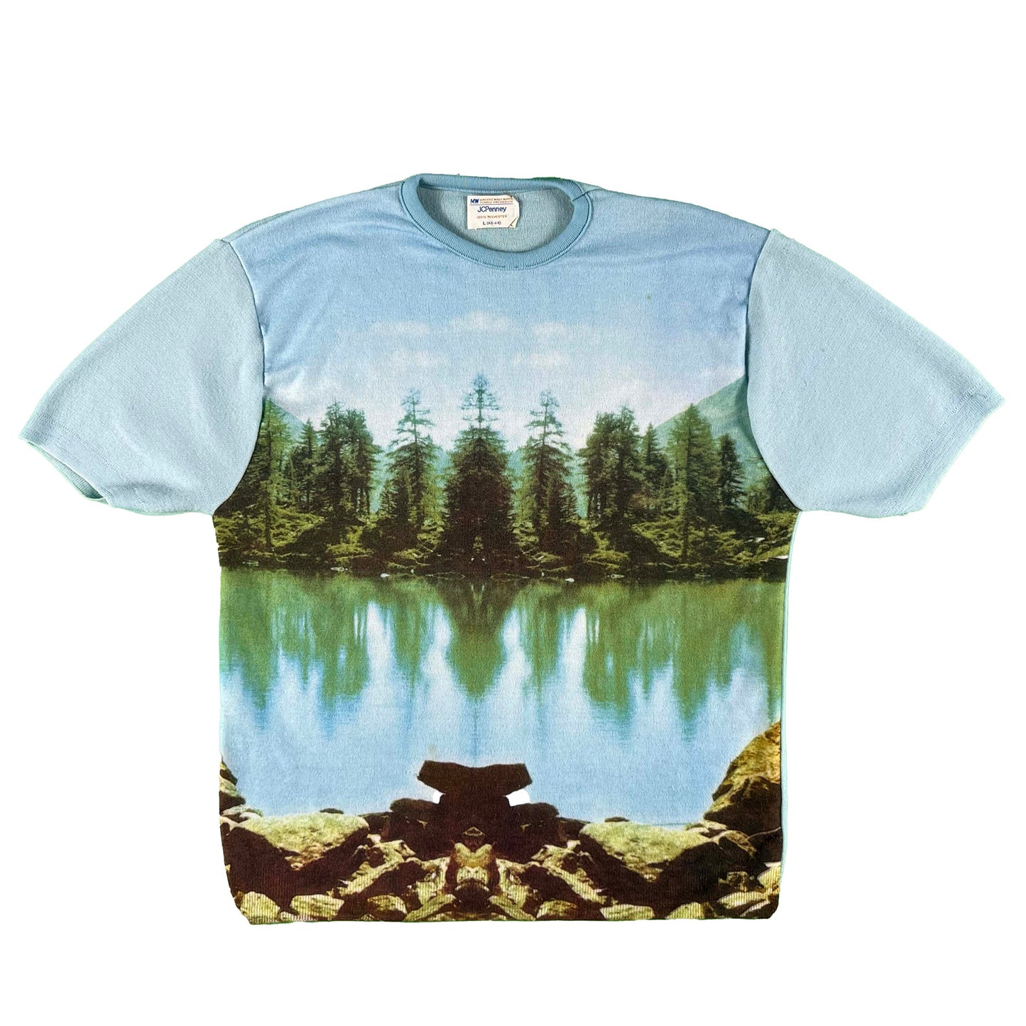 70s Lake Landscape Photoprint Top- M