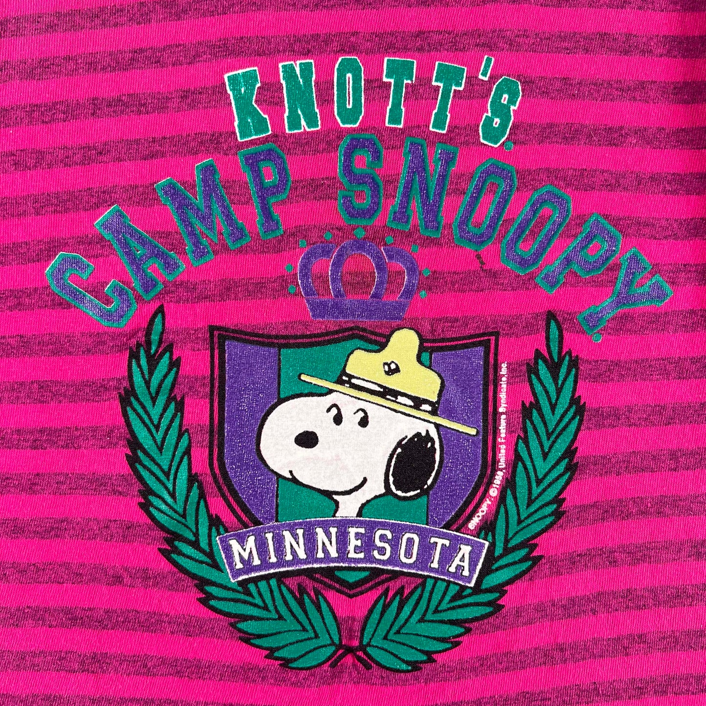 80s Knotts's Camp Snoopy MN Striped Tee- XS