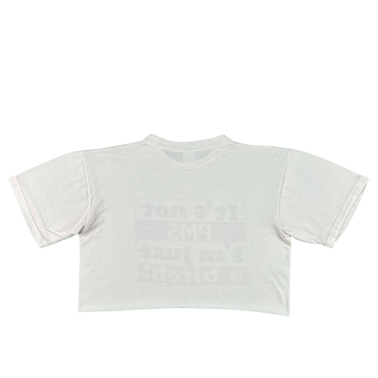 90s White 'It's not PMS I'm just a bitch!' Crop Tee- S