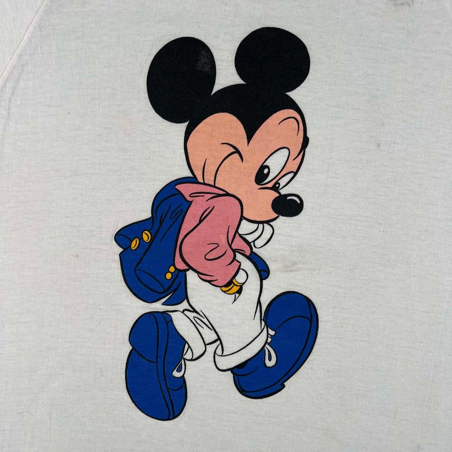 70s Mischievous Mickey Mesh Topped Tee- M