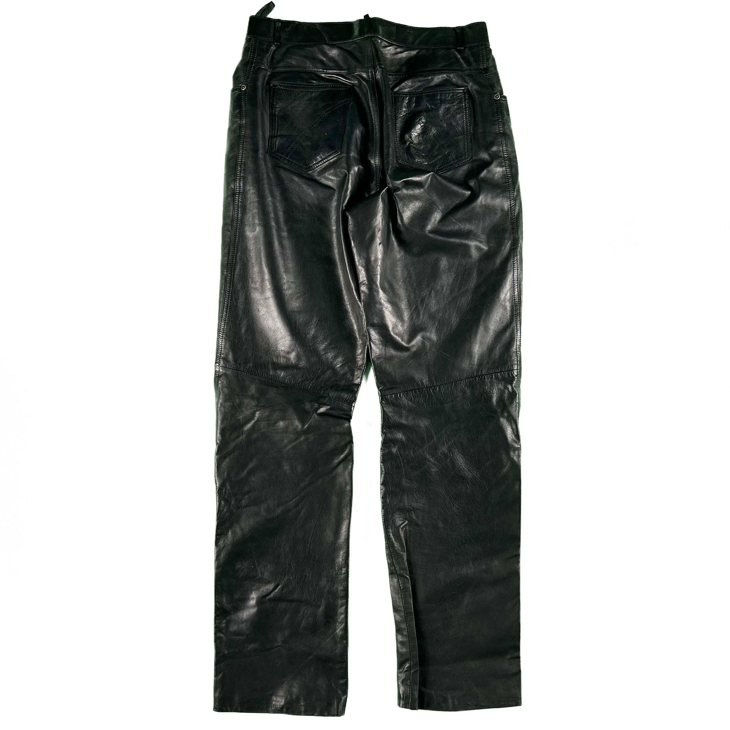 90s Wilson's Black Leather Pants- 31x32