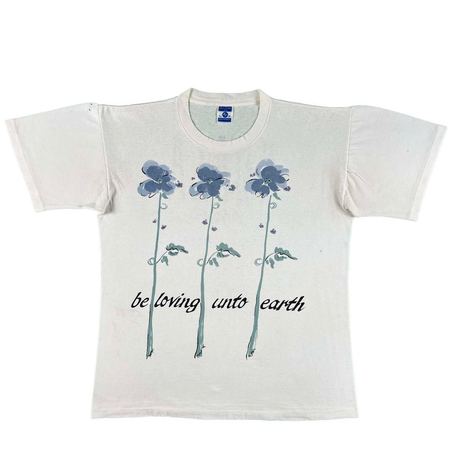 90s Floral 'be loving unto earth' Tee- L