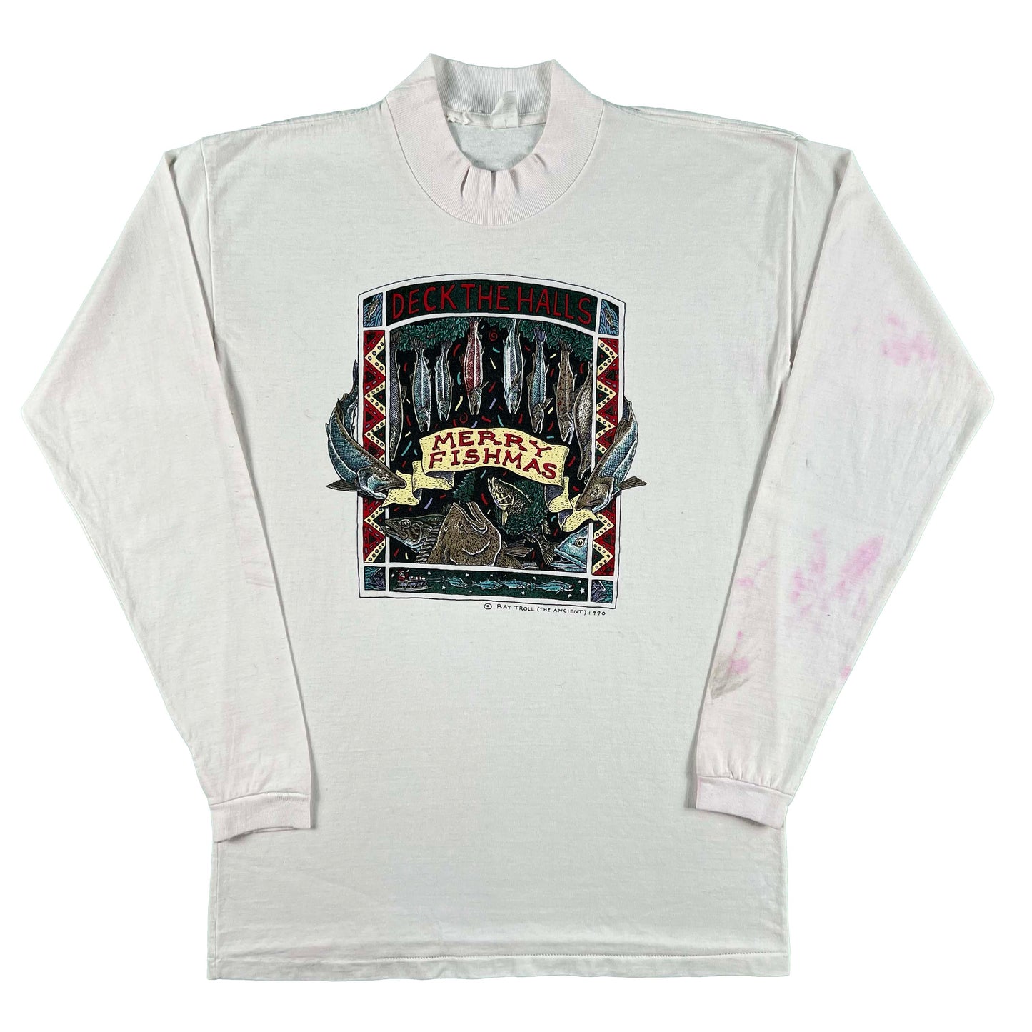 90s Ray Troll Merry Fishmas Long Sleeve Tee- M