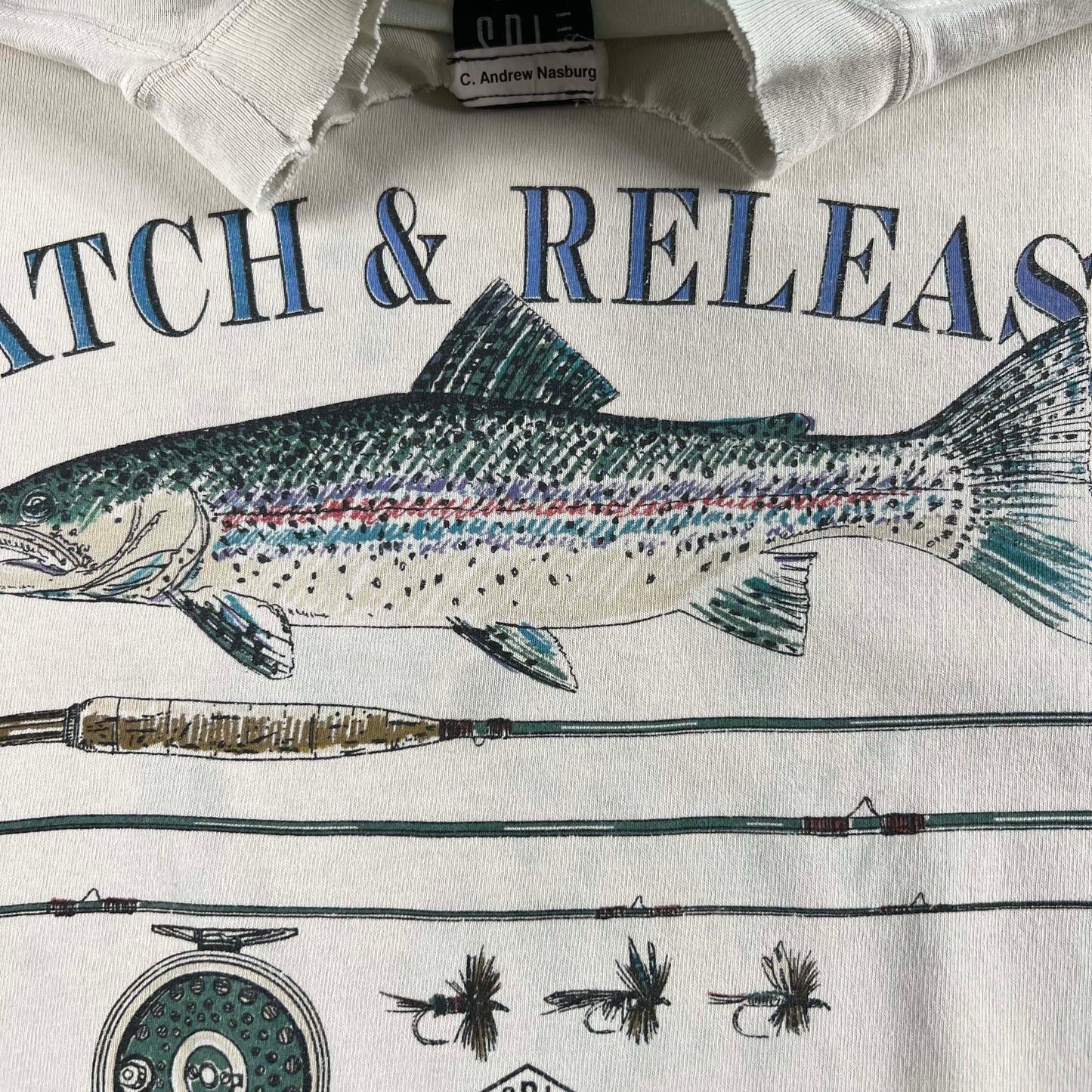90s Catch & Release Fly Fishing Long Sleeve Tee- XL