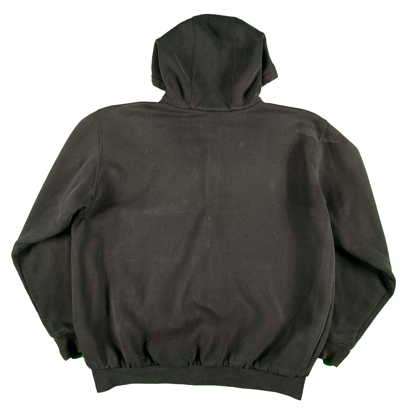 00s Carhartt Faded Black Thermal Lined z/u Hoodie- L