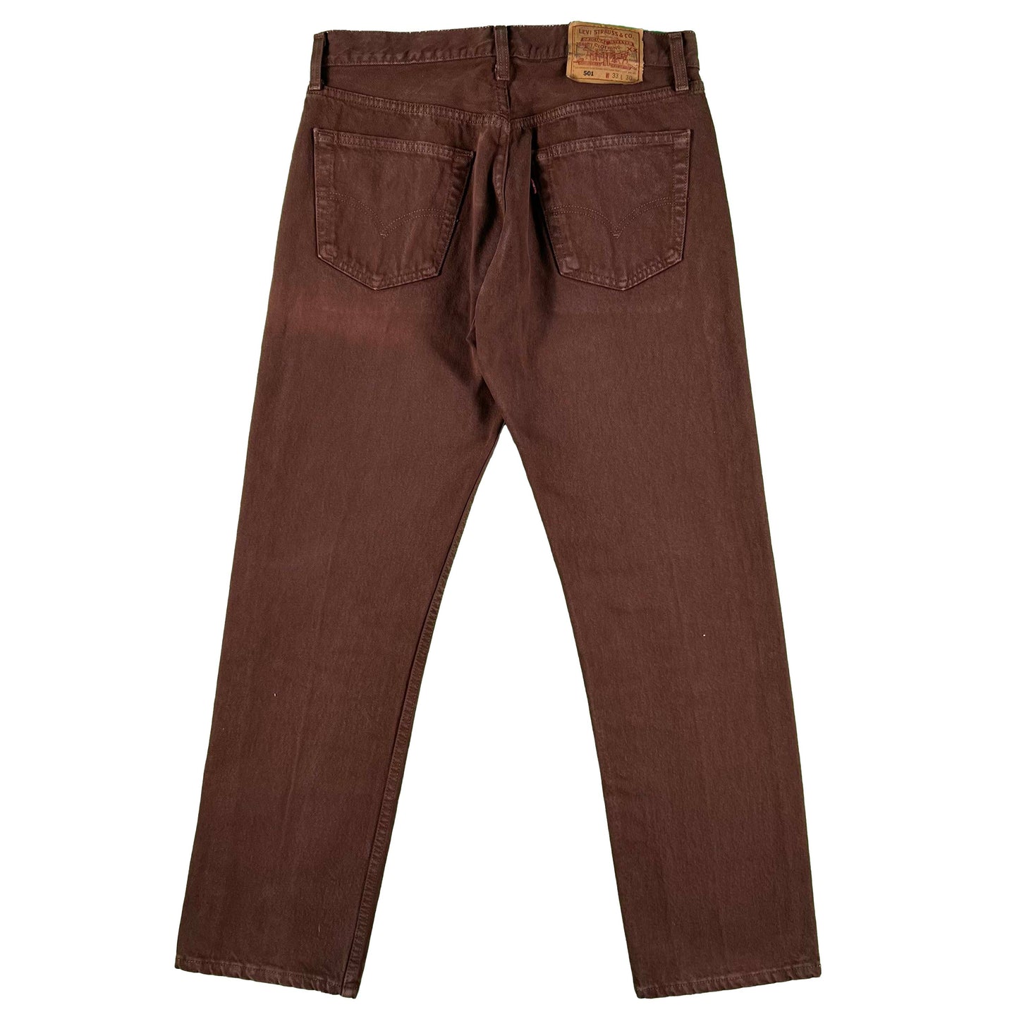 90s Brown w Reddish Tint Levi's 501 Denim- 31x29.5