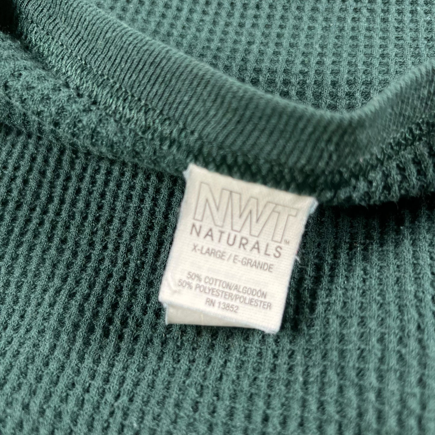 Vintage Forest Green Waffle Knit Thermals- SELECT SHIRT