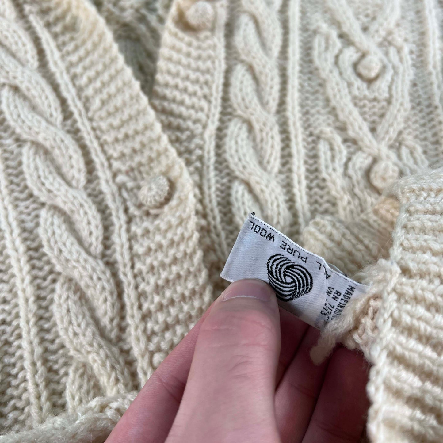 80s L.L. Bean Fisherman's Knit Cardigan- M