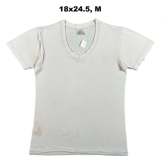Vintage Blank White(& more!) V Neck Tees- SELECT TEE