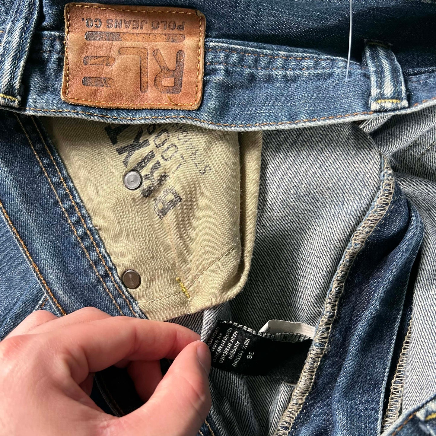 00s Polo Ralph Lauren Loose Fit Dark Wash Denim-37x29.5