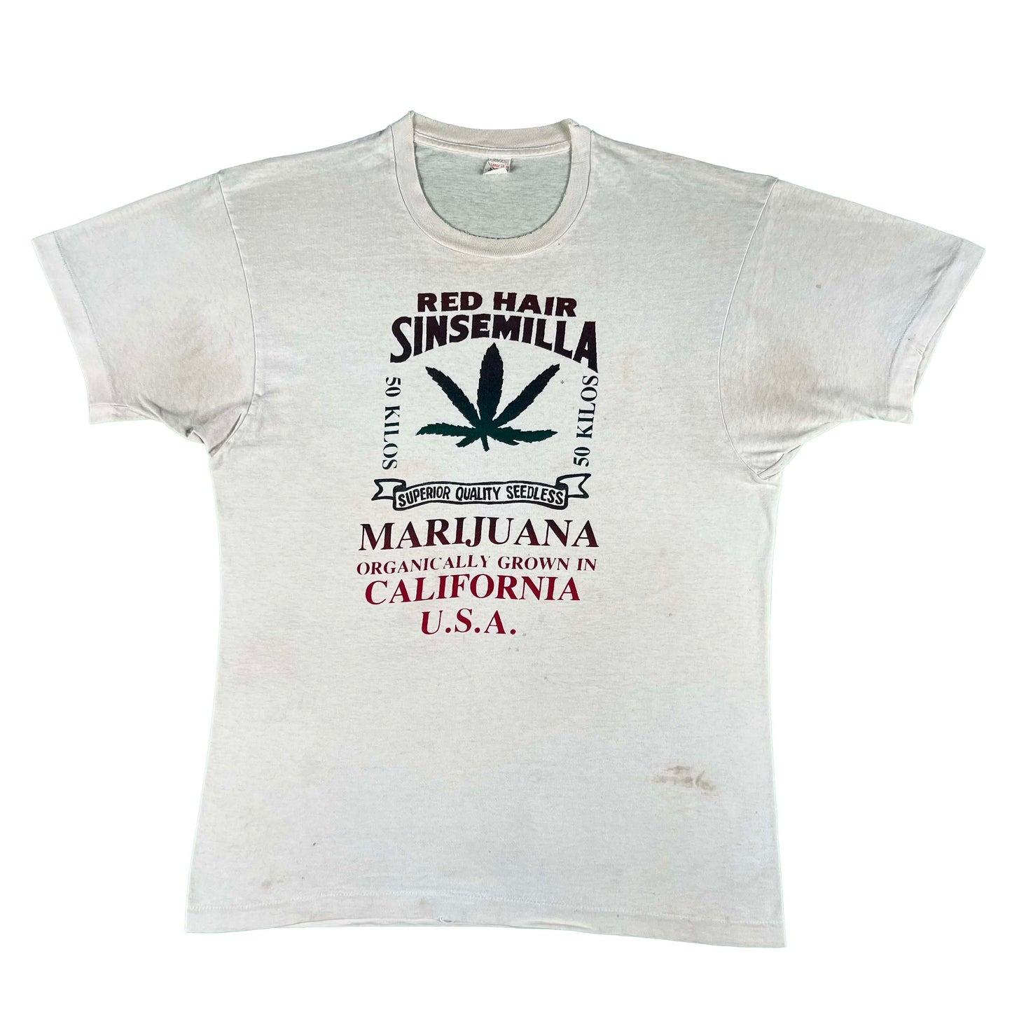 80s Organically Grown California Weed Tee- L