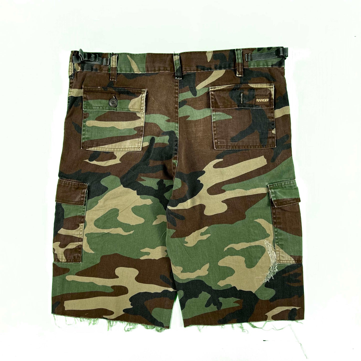 90s Ranger Camo Cut Off Cargo Shorts- 31"-35"x11