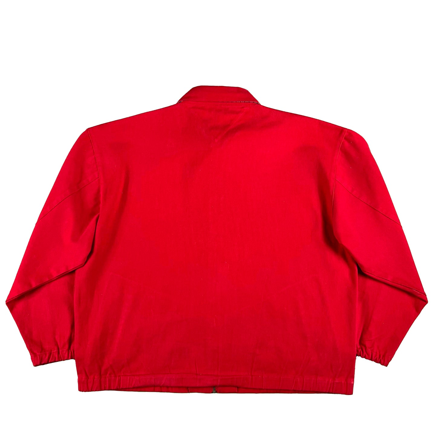 90s Red Polo RL Plaid Lined Collar Harrington Jacket- L