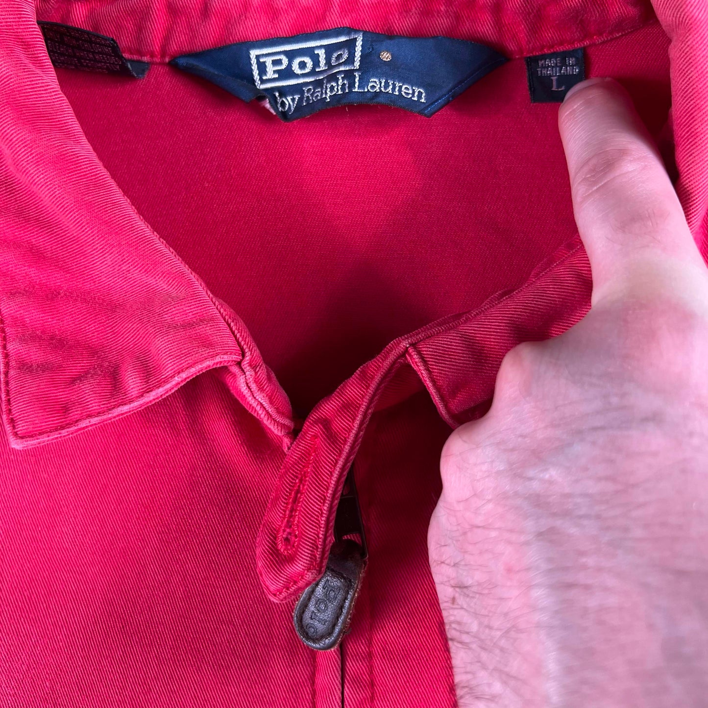90s Sun Faded Red Polo RL Harrington Jacket- L