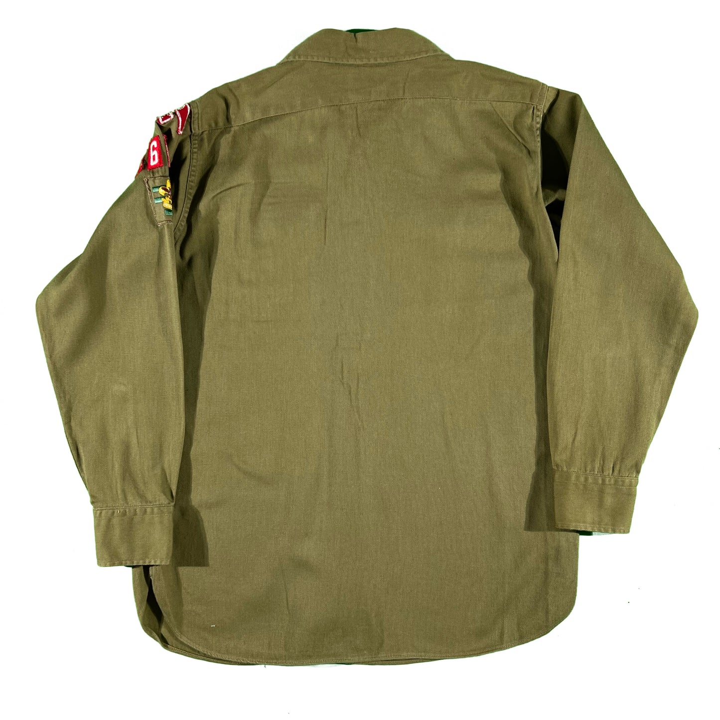 40s-60s Boy Scouts Olive Green Cotton Uniform Top- SELECT SIZE