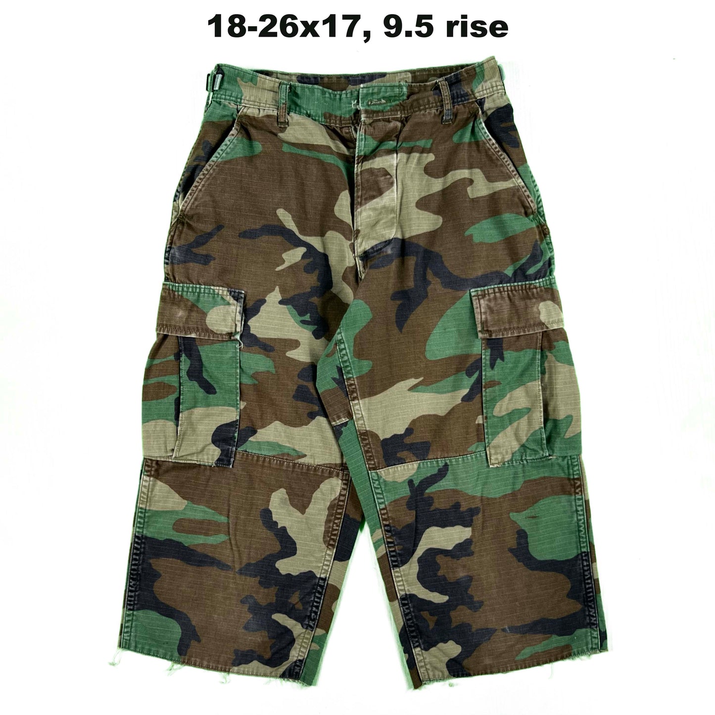 Vintage Chopped Baggy Army Camo Cargo Shorts- SELECT PAIR