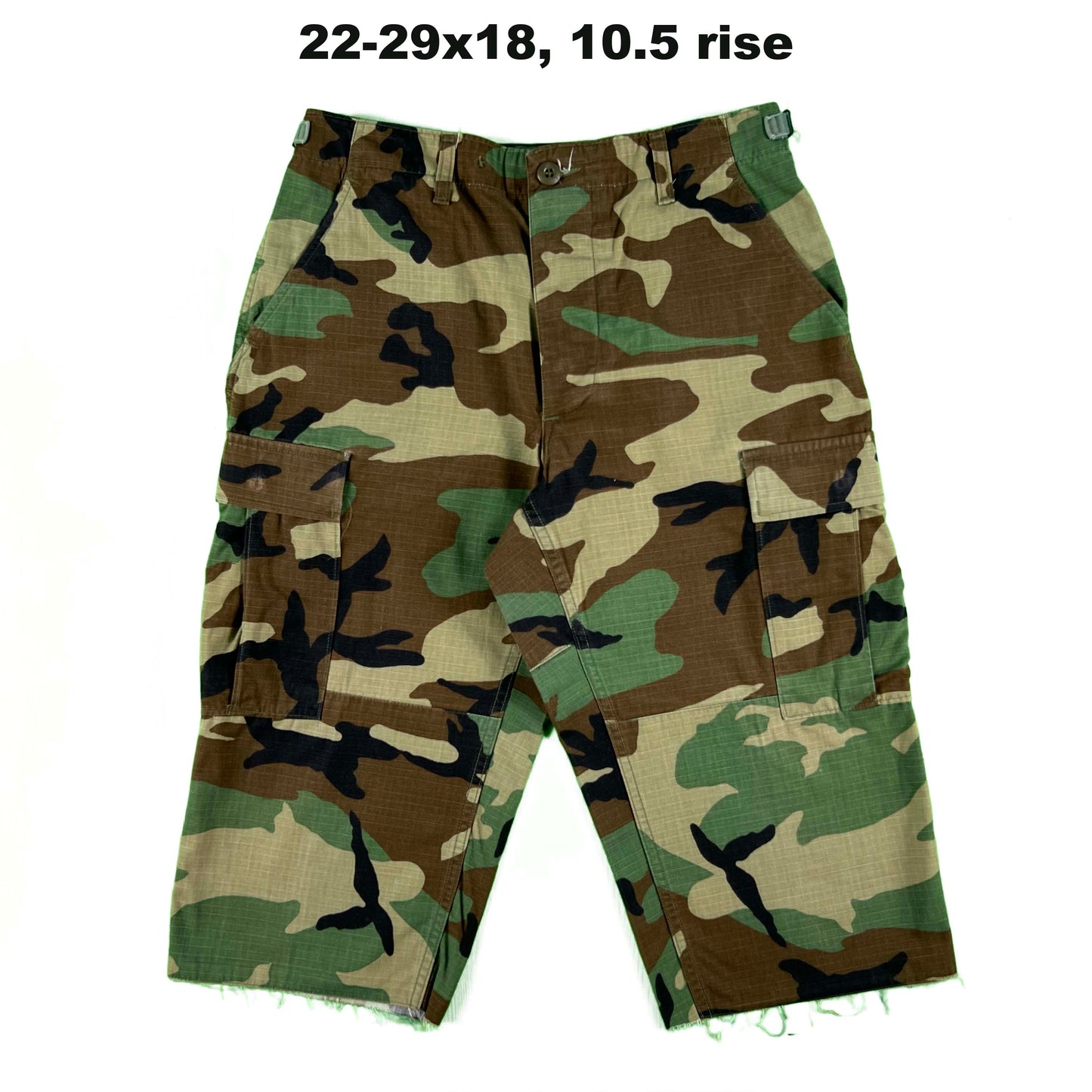 Vintage Chopped Baggy Army Camo Cargo Shorts- SELECT PAIR