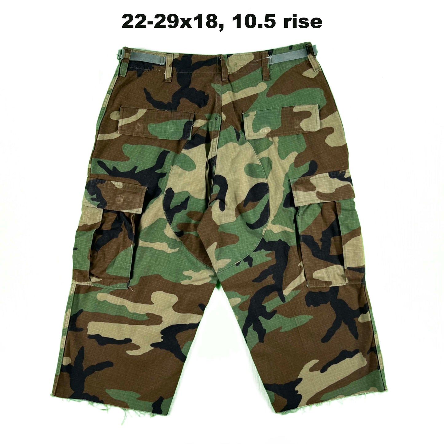 Vintage Chopped Baggy Army Camo Cargo Shorts- SELECT PAIR
