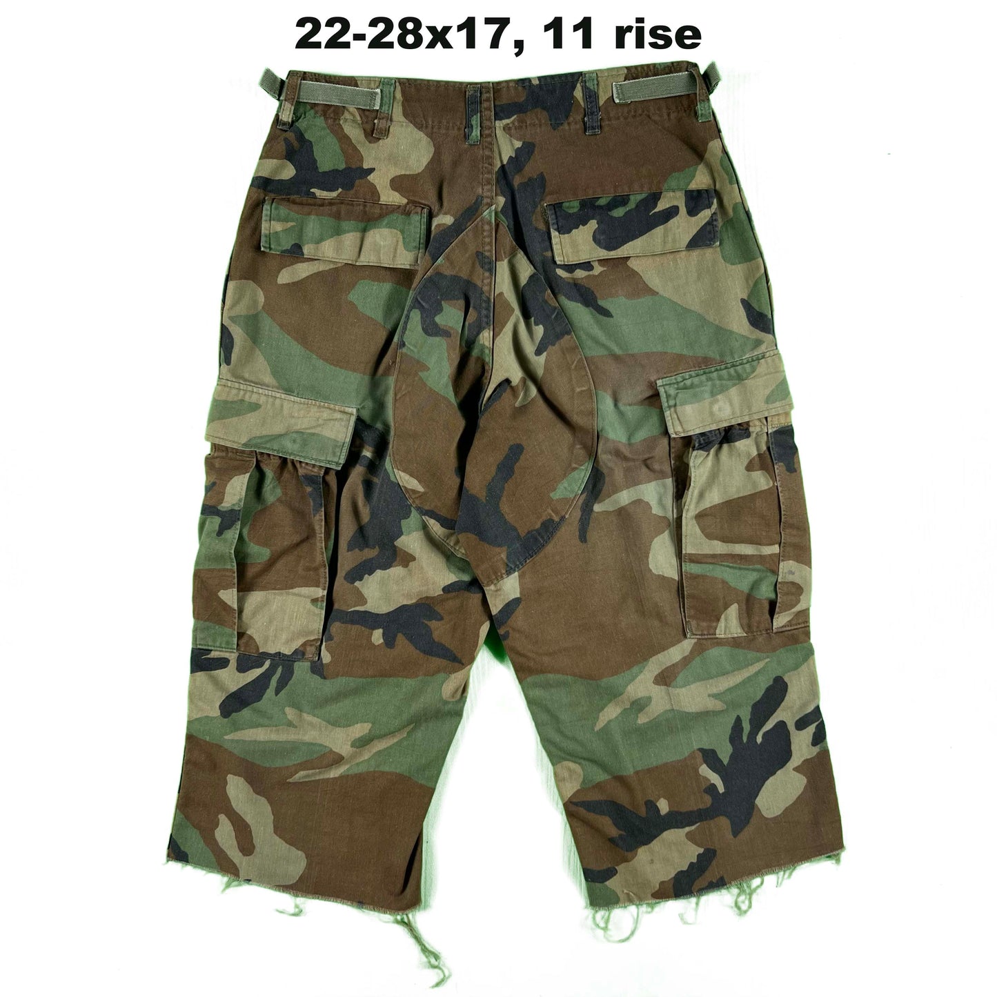 Vintage Chopped Baggy Army Camo Cargo Shorts- SELECT PAIR