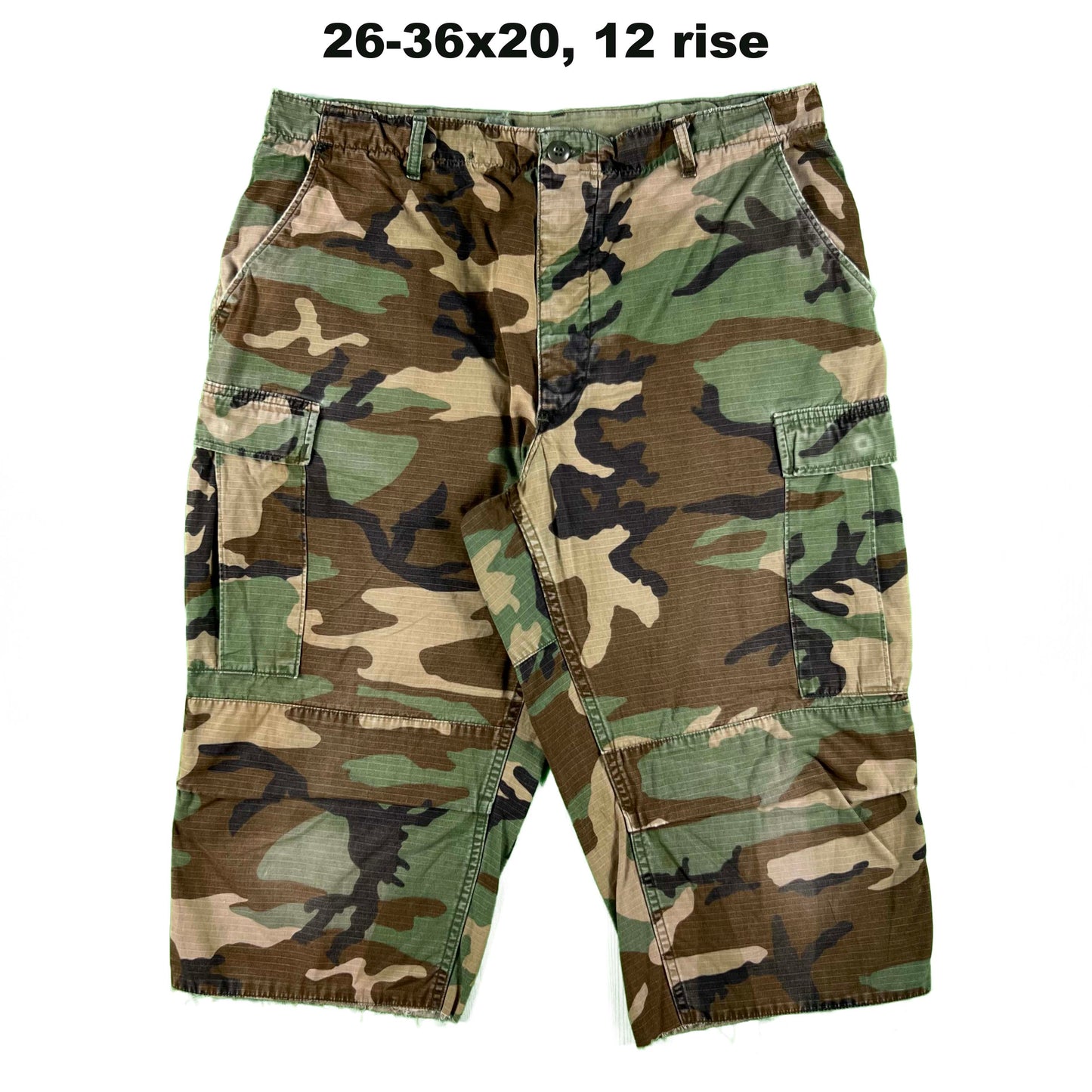 Vintage Chopped Baggy Army Camo Cargo Shorts- SELECT PAIR