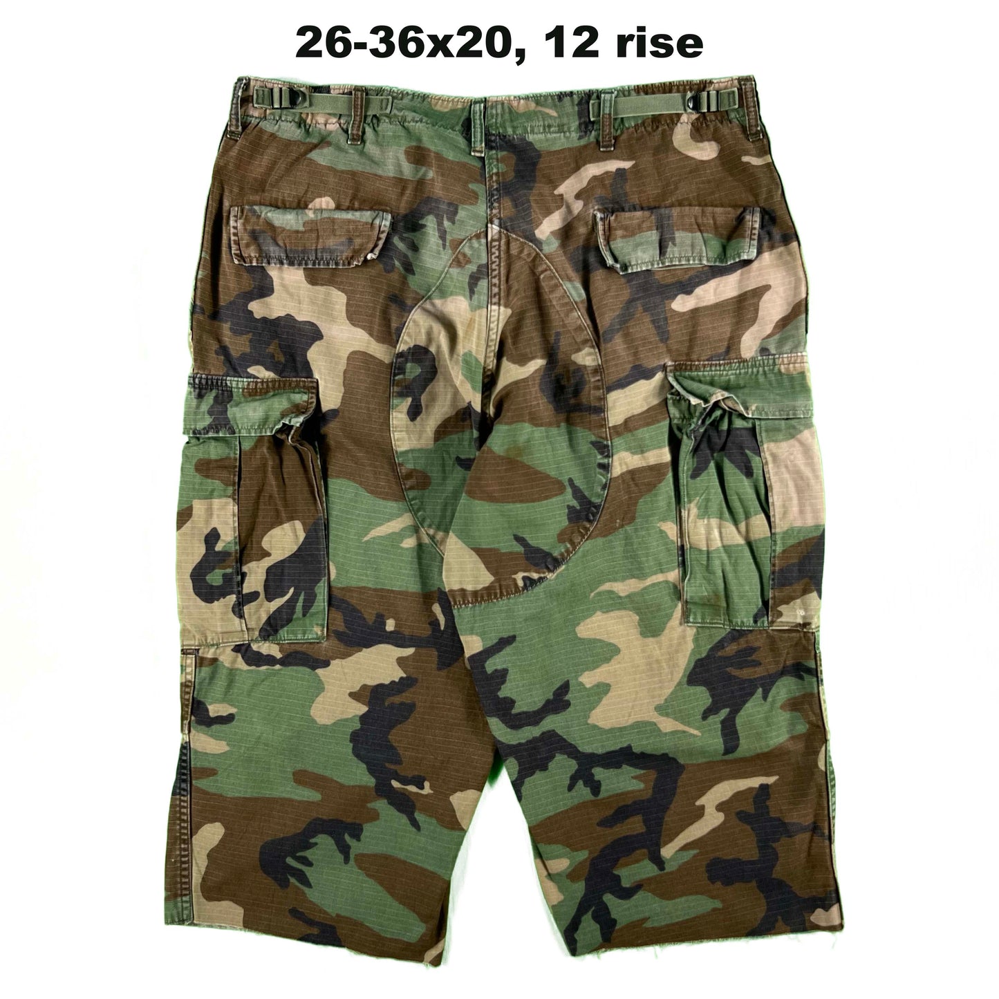Vintage Chopped Baggy Army Camo Cargo Shorts- SELECT PAIR
